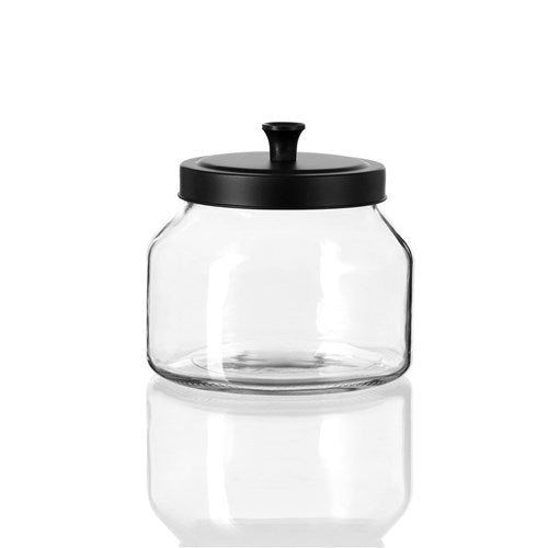 Black Glass Jar - 1.6L