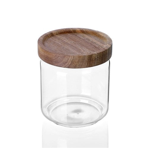 Wood Glass Jar - 500ml